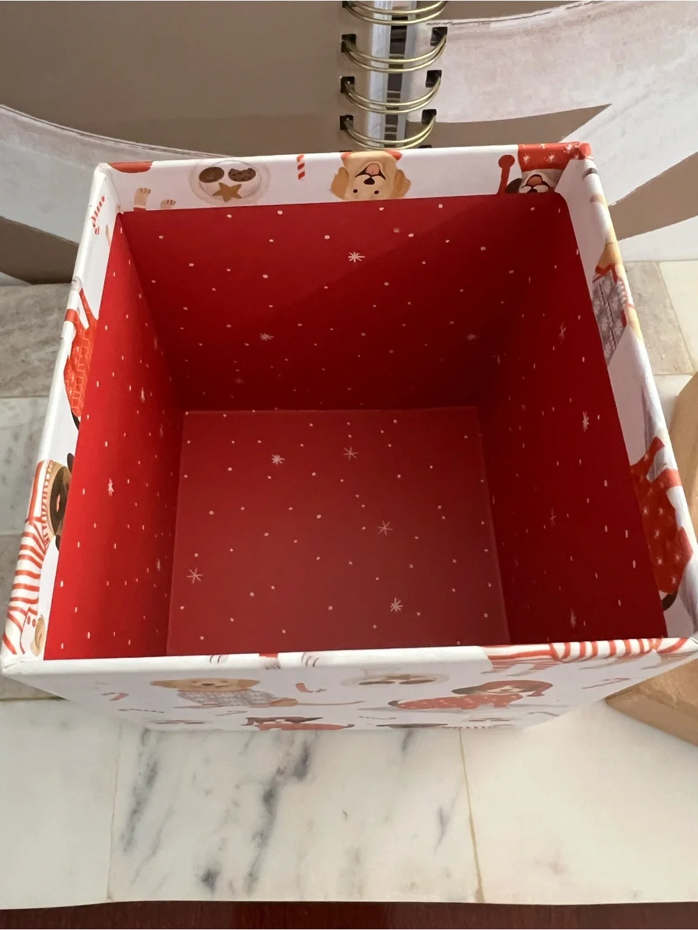 Festive Red Pom Gift Box - Home Party Supplies Gift Wrap